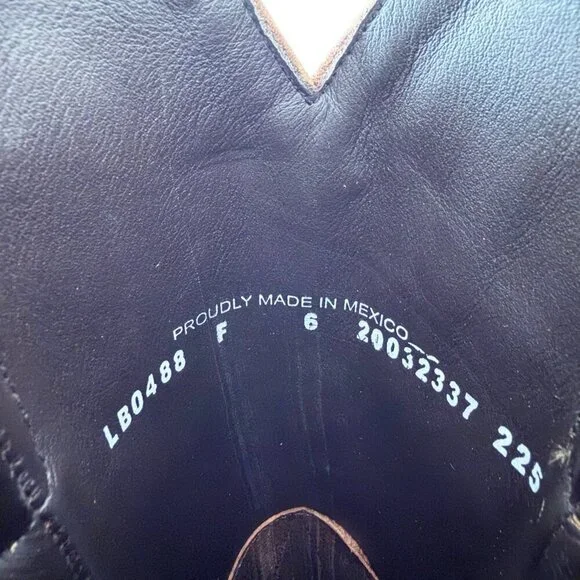 Lane LEXINGTON Womens Cowboy Boots 6 Cognac Brown Western Cowgirl Mid Calf Tall - Picture 9 of 11